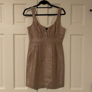 Aqua, size 4, shimmery taupe dress